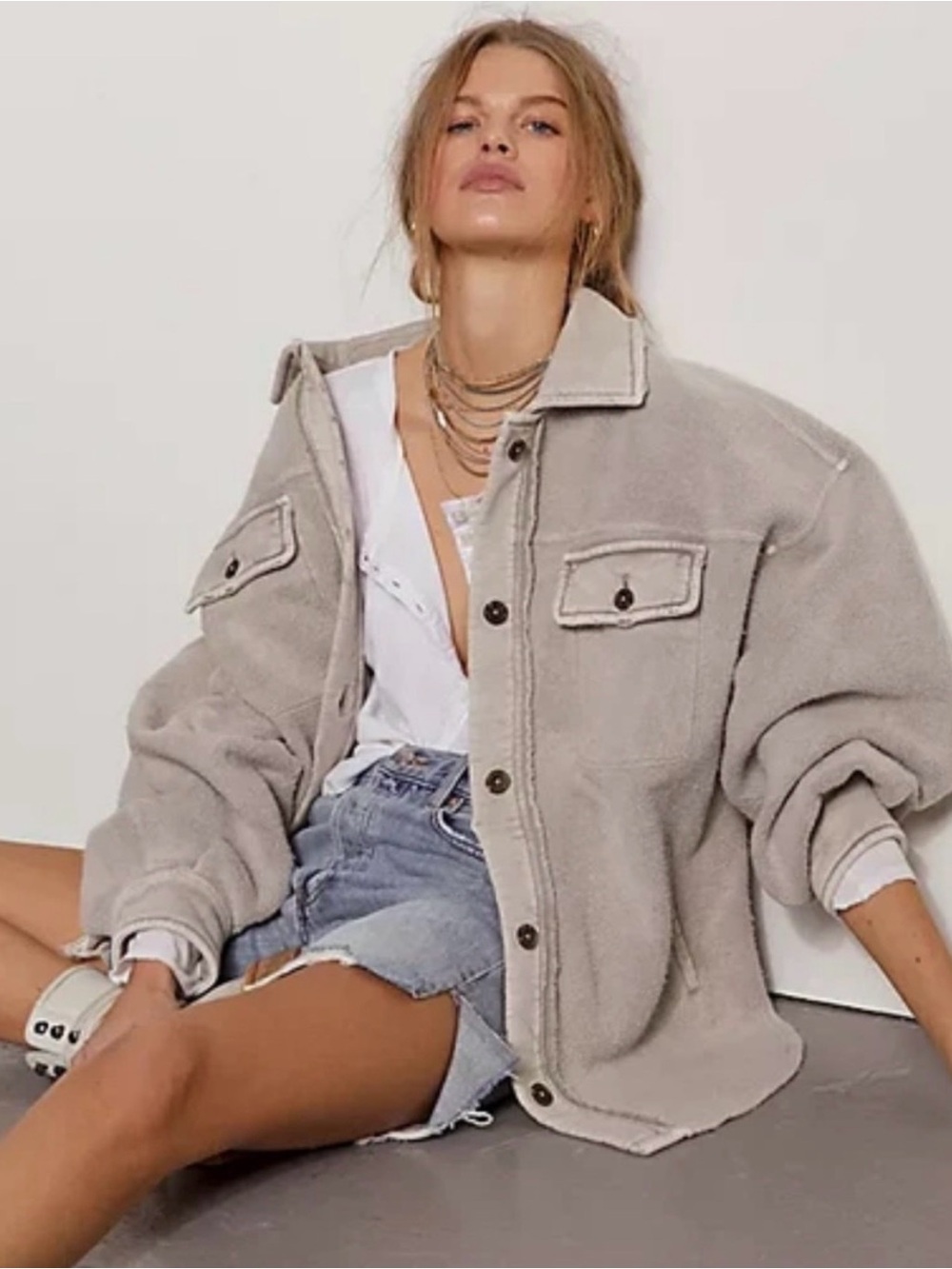 Free People Ruby Jacket in Stone